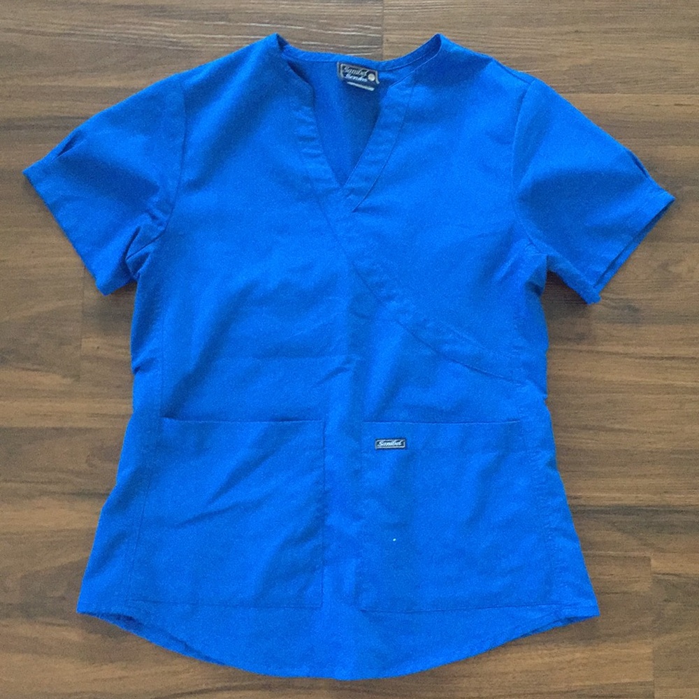 Royal blue scrub top